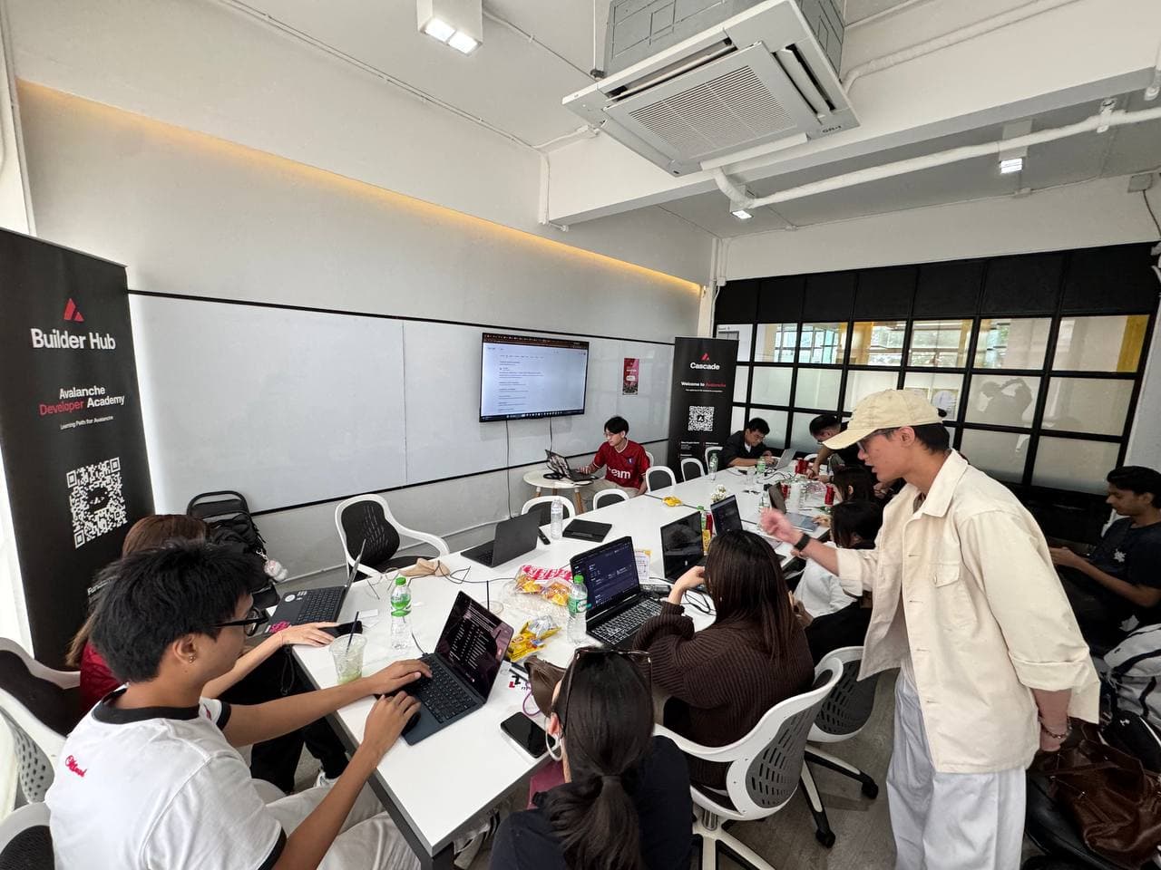 Students collaborating during the Chula builder workshop