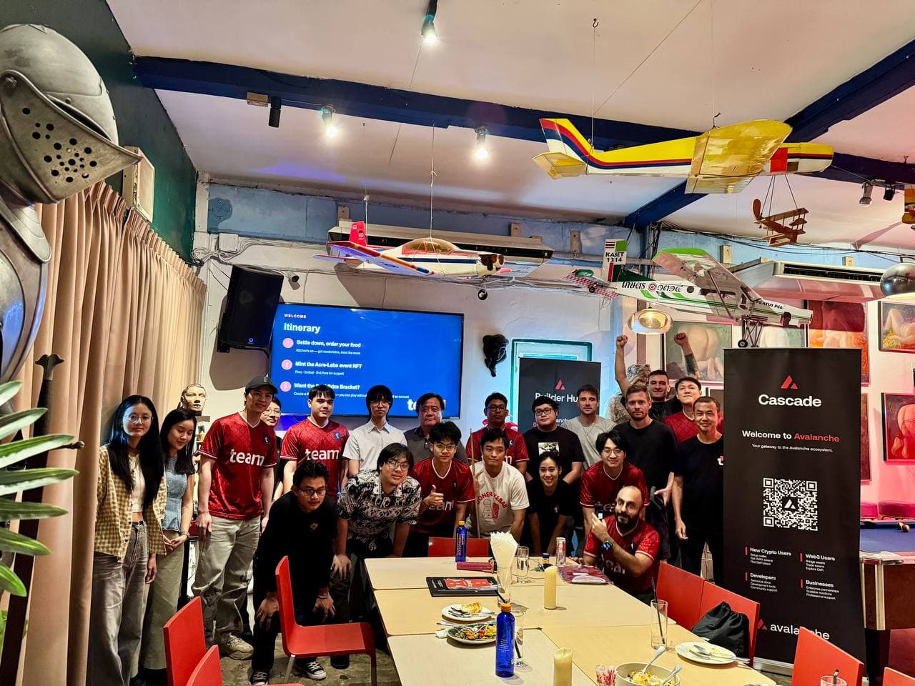 Community members gathered at a Team1 brand event